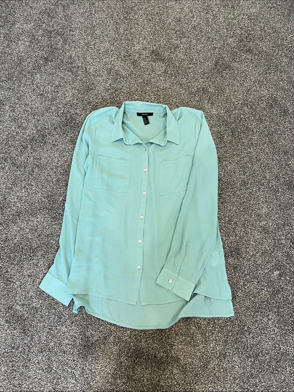 Forever 21 Mint Green Button-Down Shirt